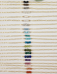Paperclip chain necklace Gold fill necklace Layering necklaces Gemstone necklace - Shay D. Design