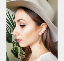 Load image into Gallery viewer, Gemstone Earrings - Diagonal Edge Bar Earrings - Shay D. Design
