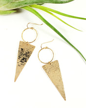 Load image into Gallery viewer, Gold Triangle Earrings earrings 14k gold-filled Hammered Gold Earrings- Shay D. Design
